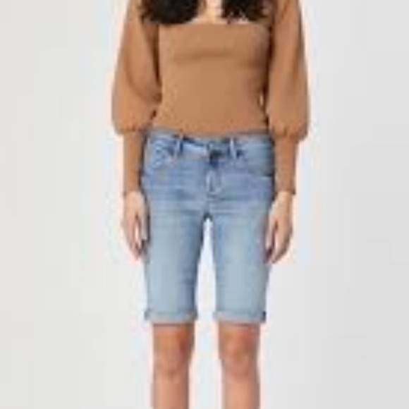 MAVI🌺ALMA Distressed Light Denim Bermuda Shorts Size 26 - Picture 1 of 12